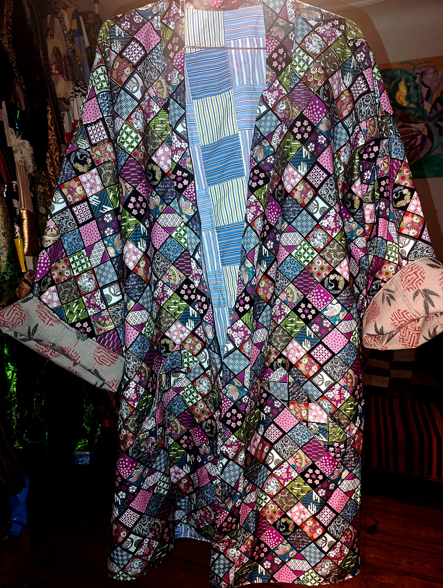 Japanese Patchwork long kimono
