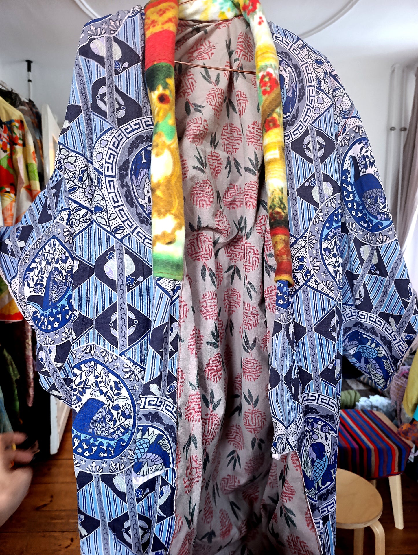 Original japanese raw silk kimono
