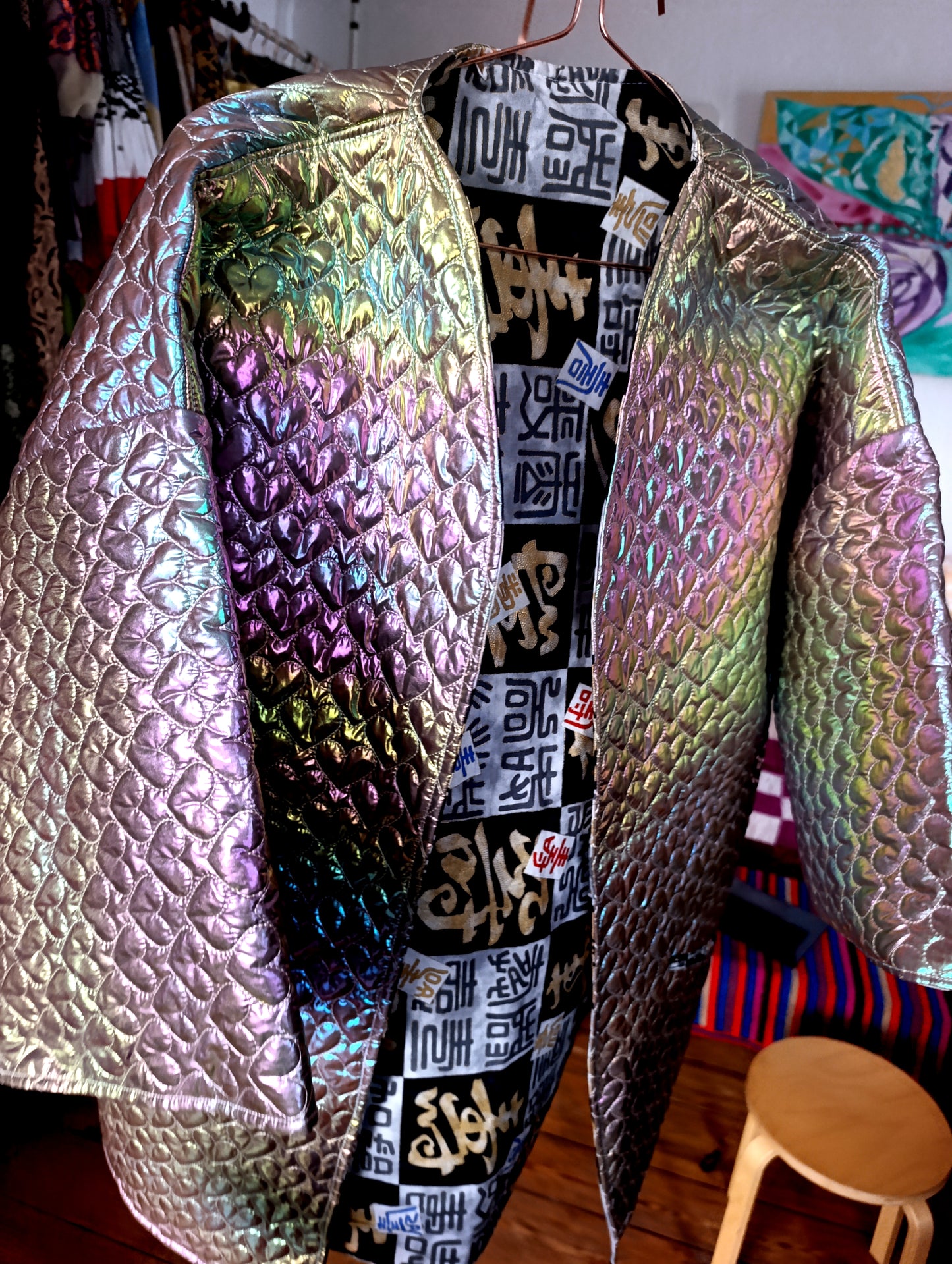 Holographic heart kimono