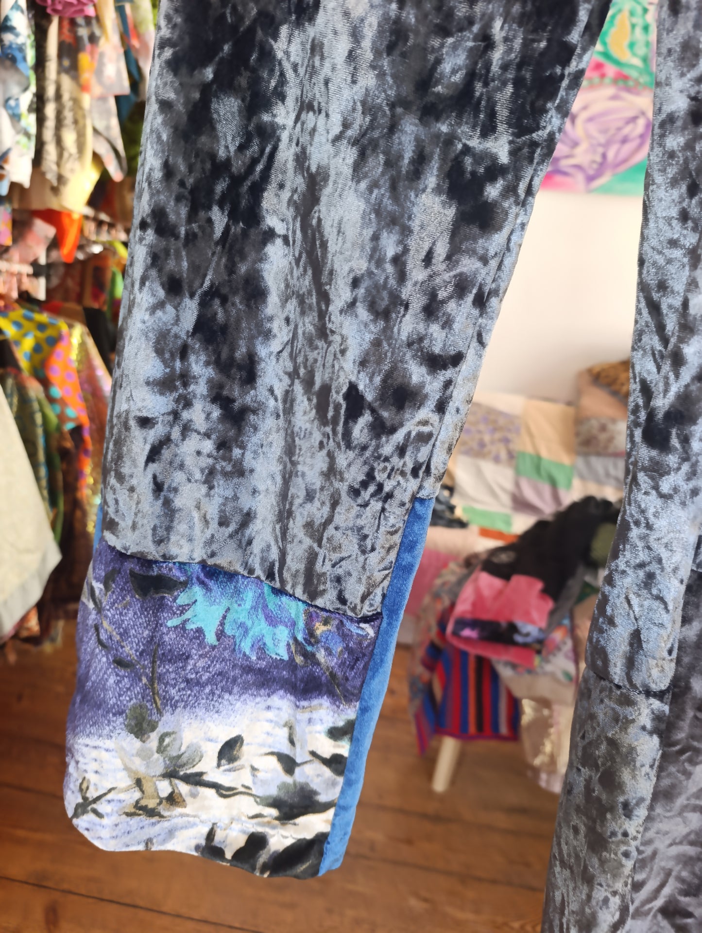 Grey velvet trousers