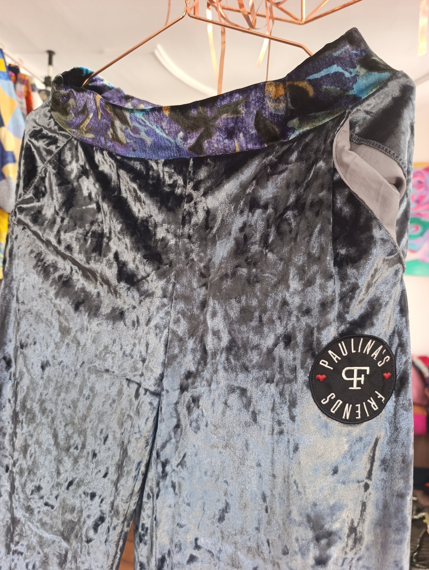 Grey velvet trousers