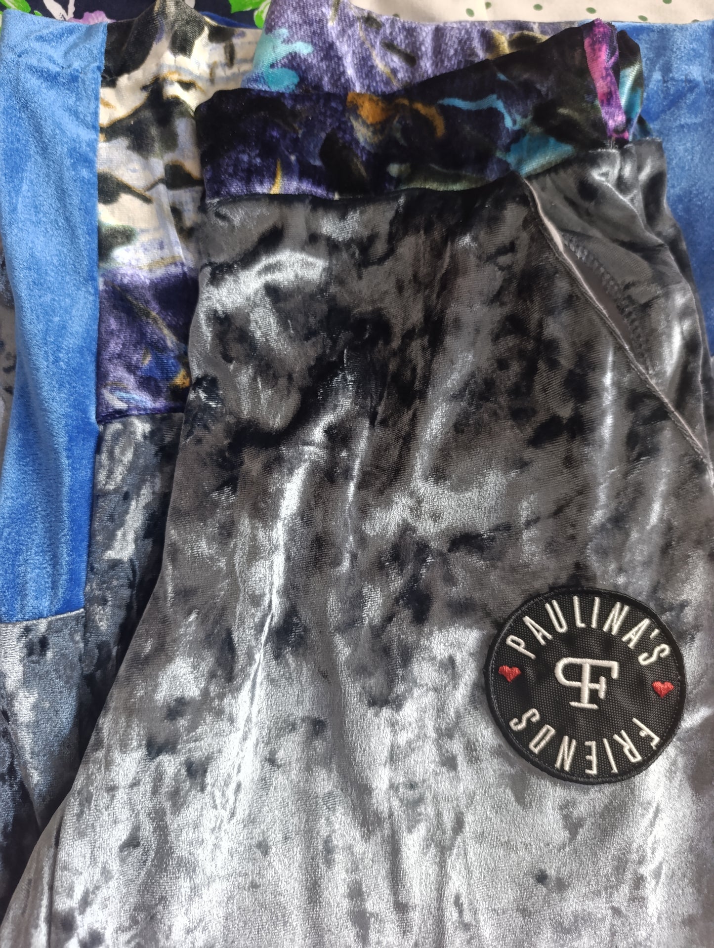 Grey velvet trousers