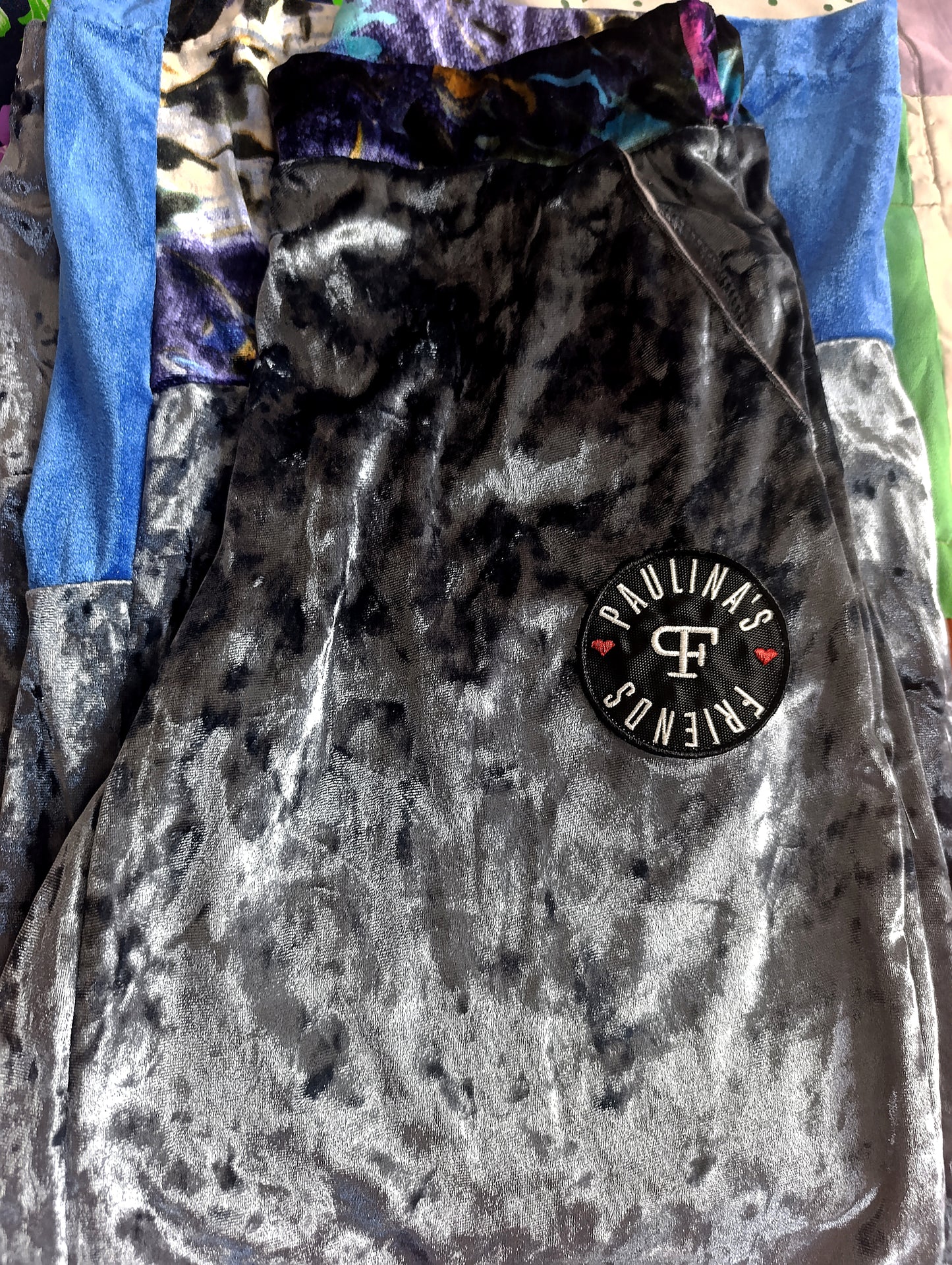 Grey velvet trousers
