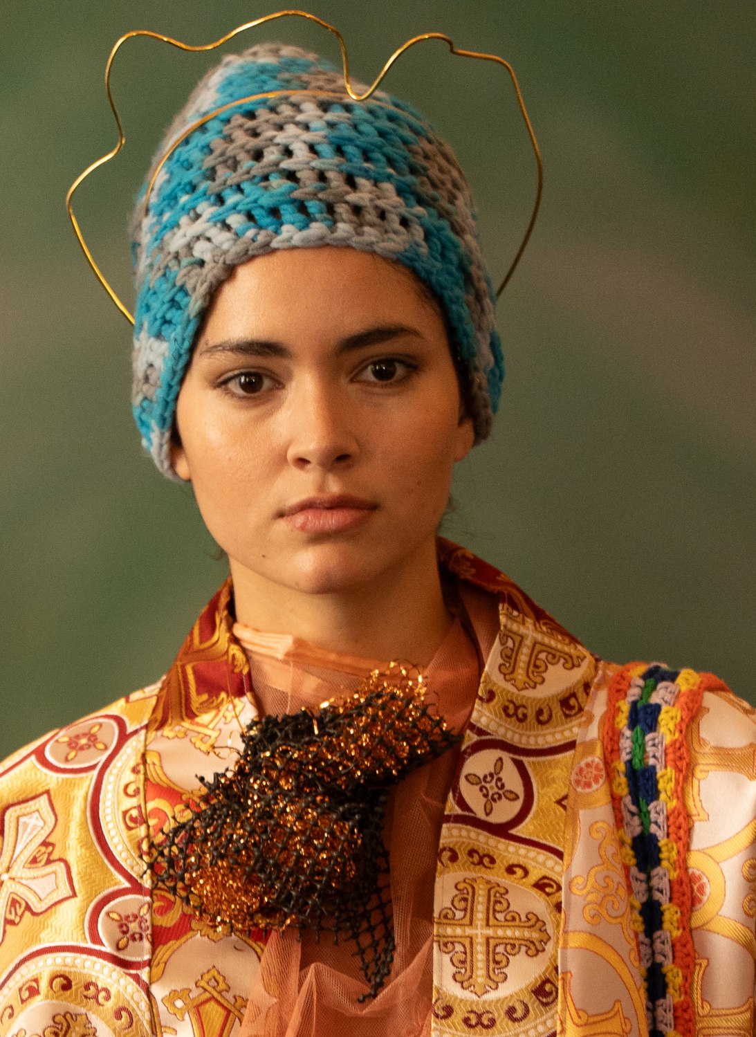 Blue crochet hat