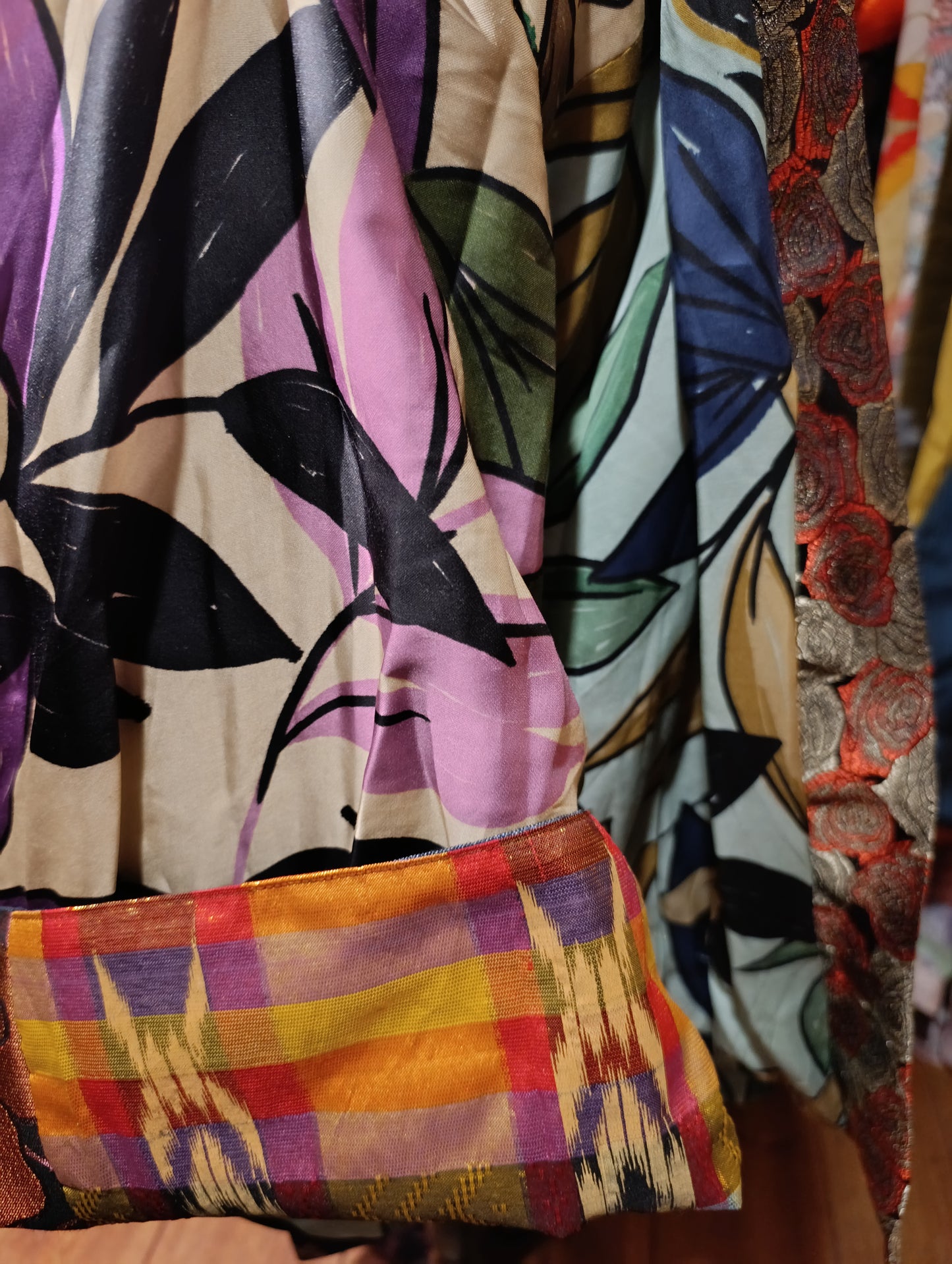 Ikat flowers kimono