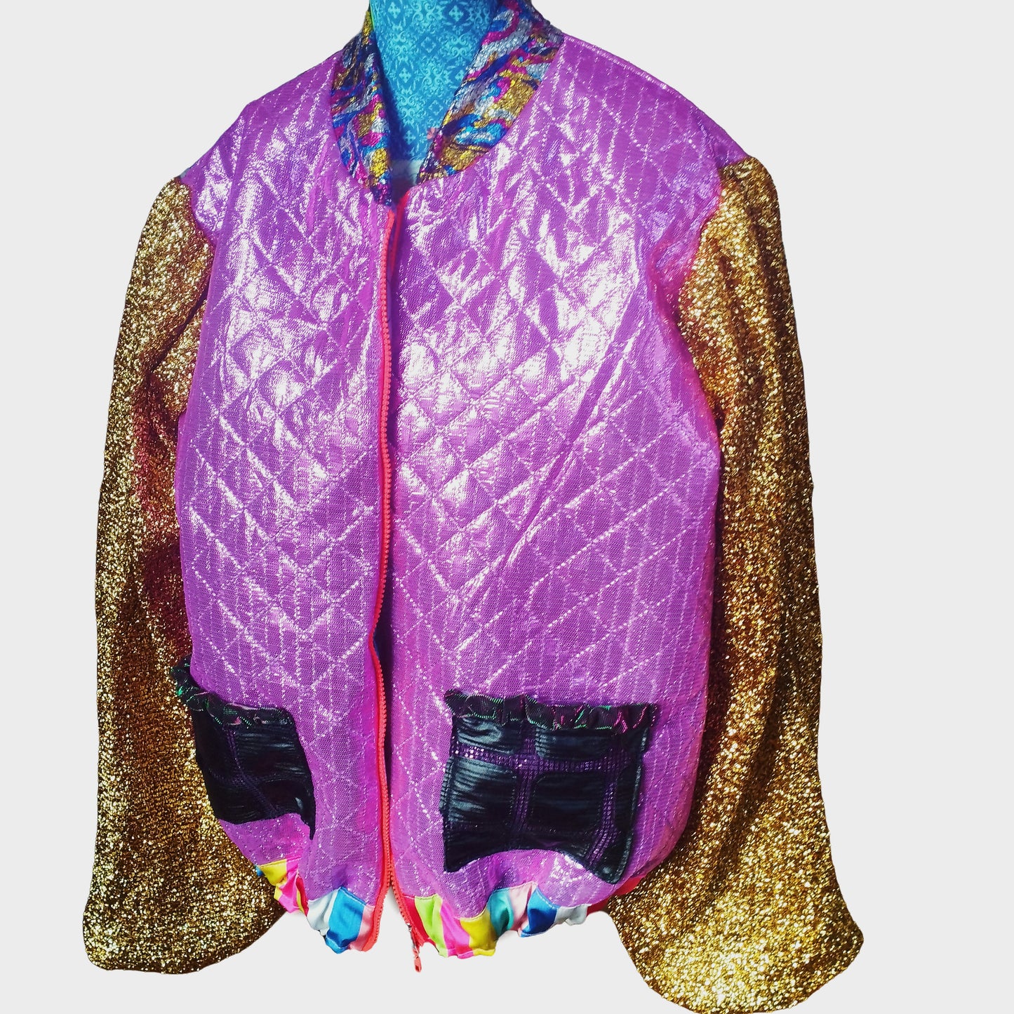 funky bomber with golden sleeves