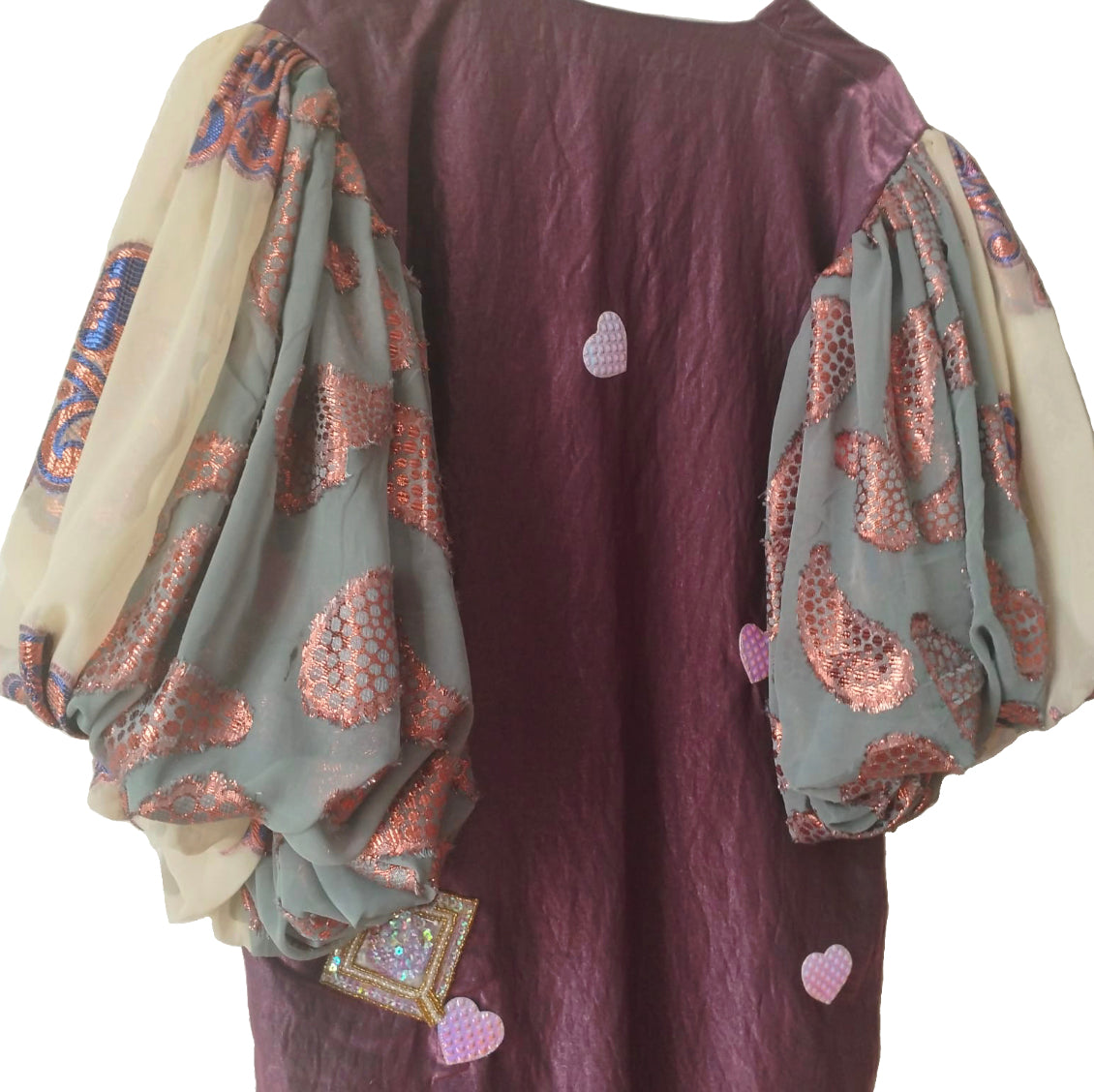 Upcycled Kaftan with Puff Sleeves