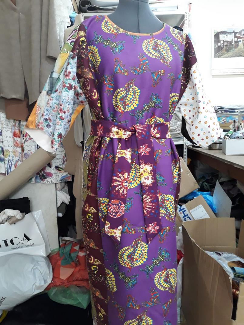 Purple Patchwork Dress