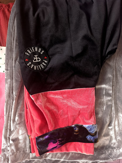 Pink black grey trousers
