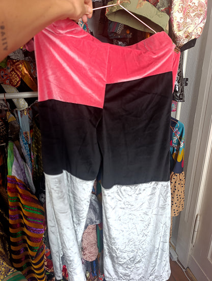 Pink black grey trousers
