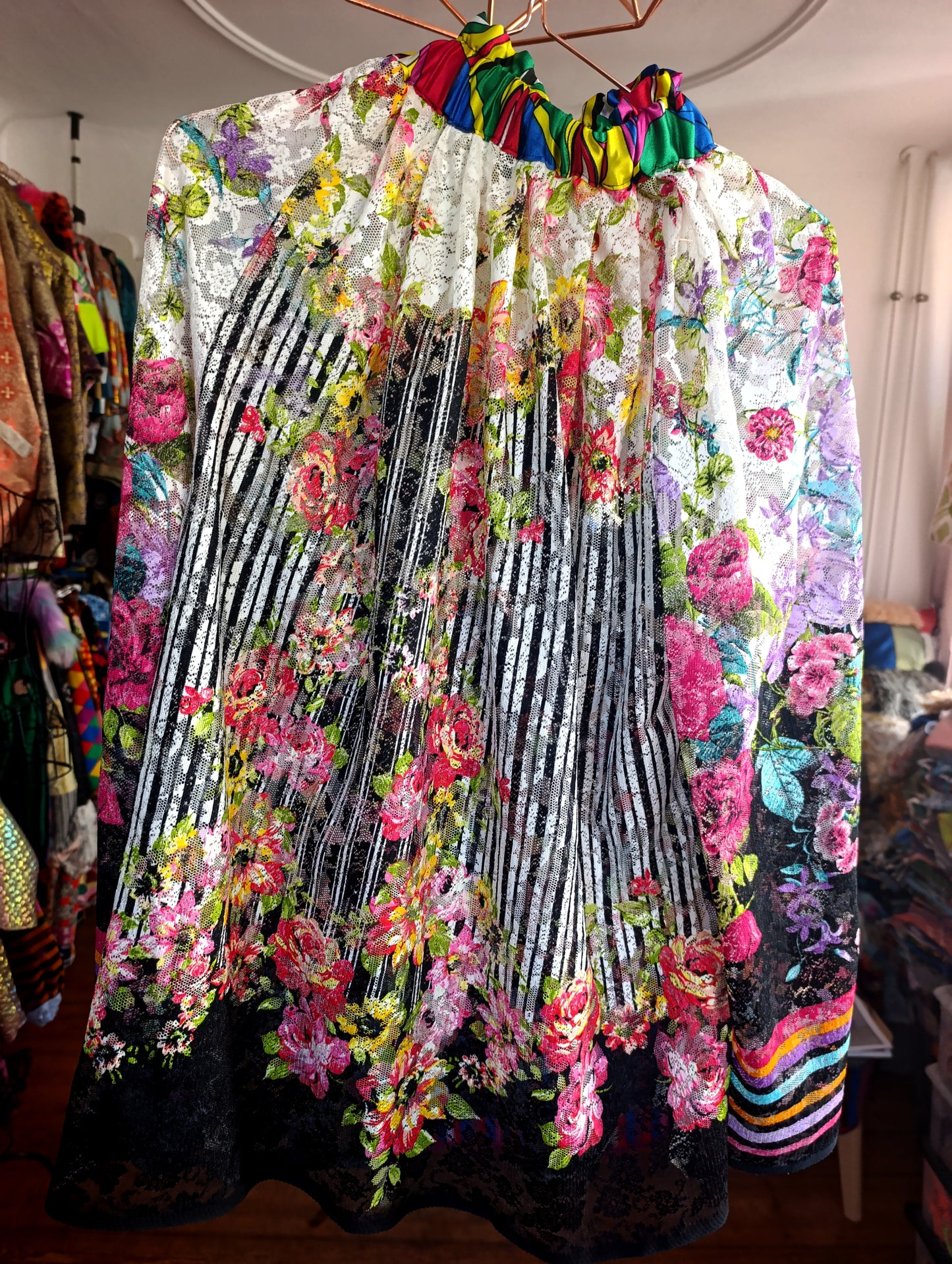 stripes flowers lace top - PAULINA'S FRIENDS