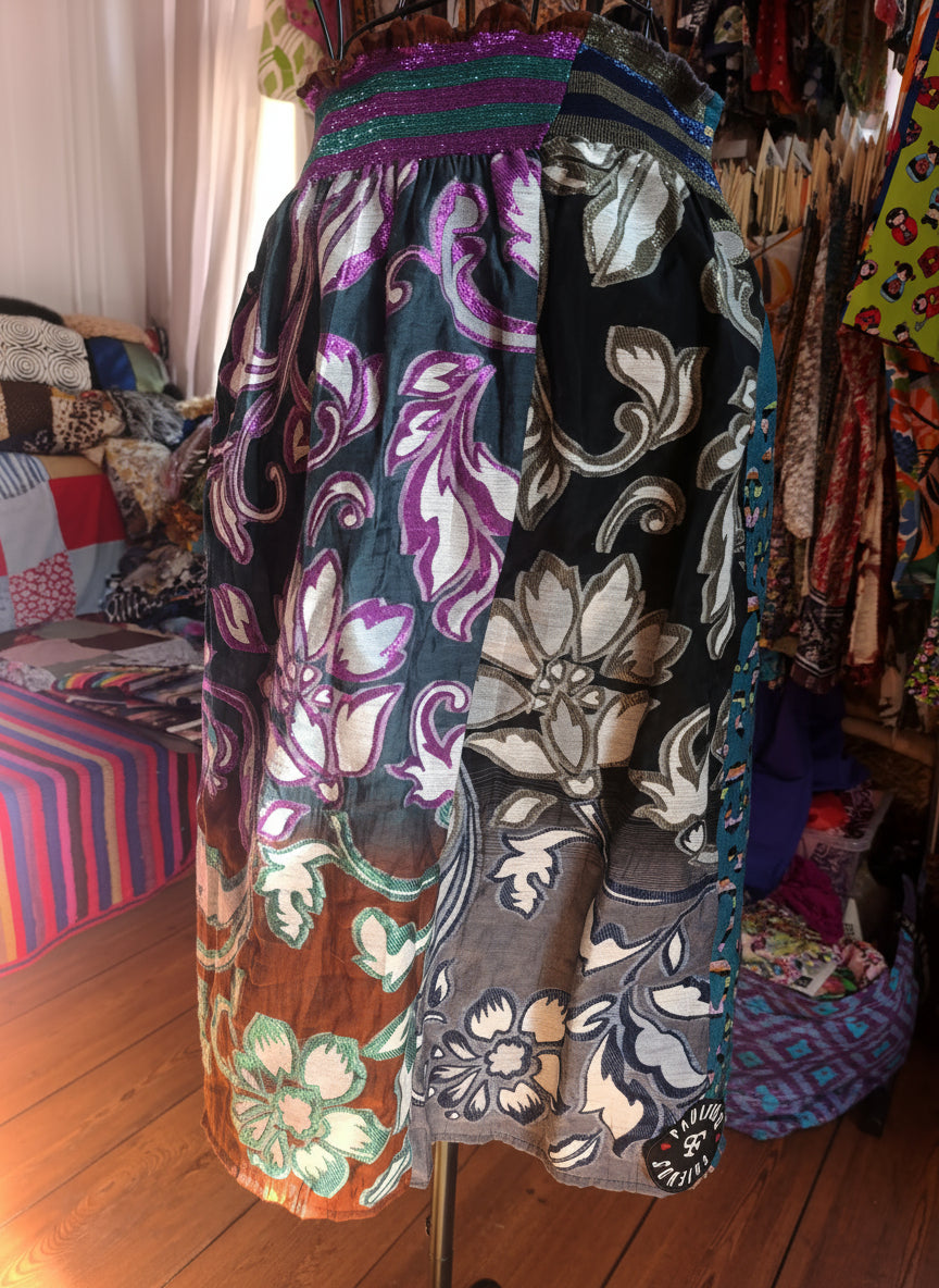 Animal print floral skirt