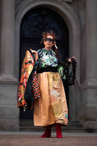 Japanese landscape obi skirt