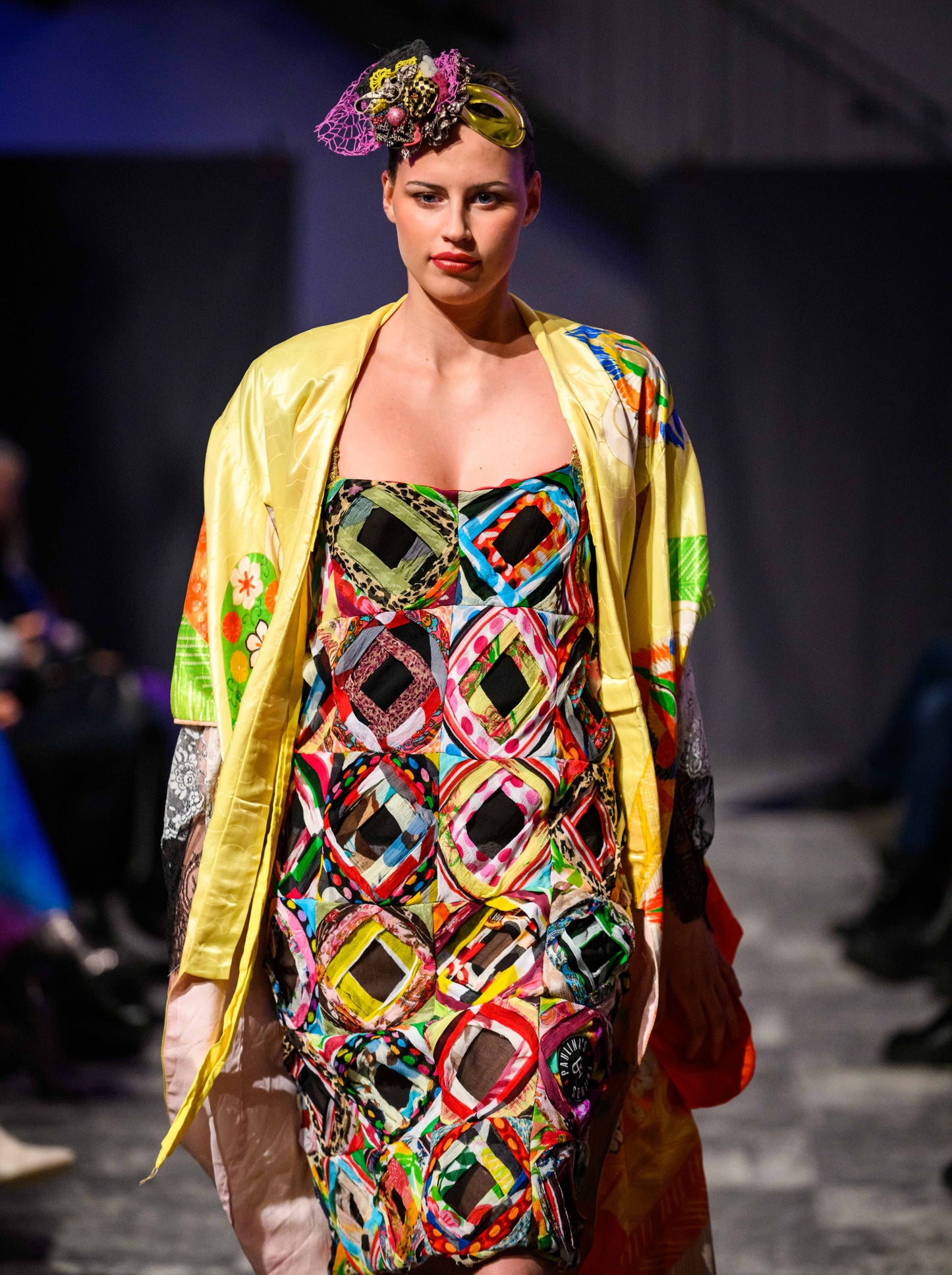 Vintage Packwork Dress with Angels Wings