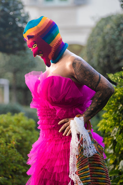 Pink ruffles sleeveless dress