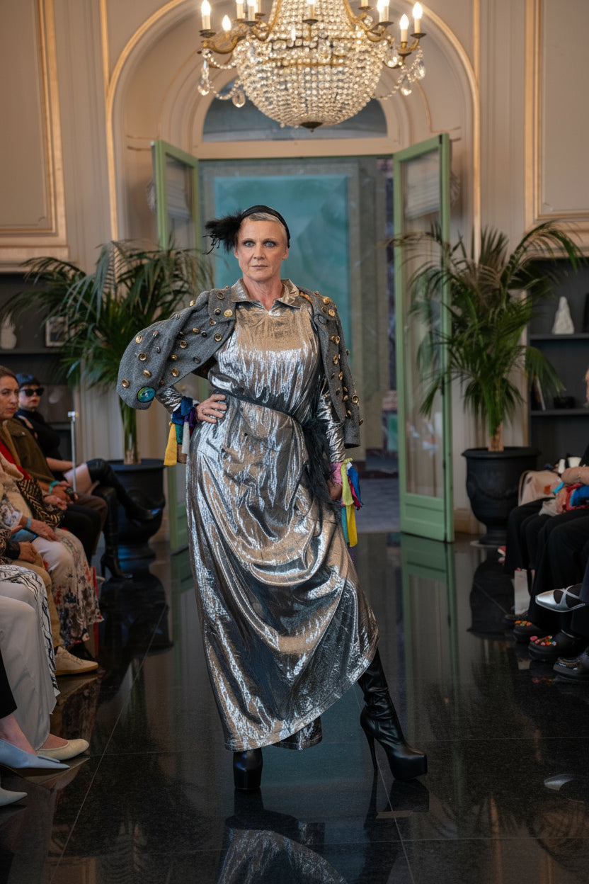 Silver glamour long dress - PAULINA'S FRIENDS