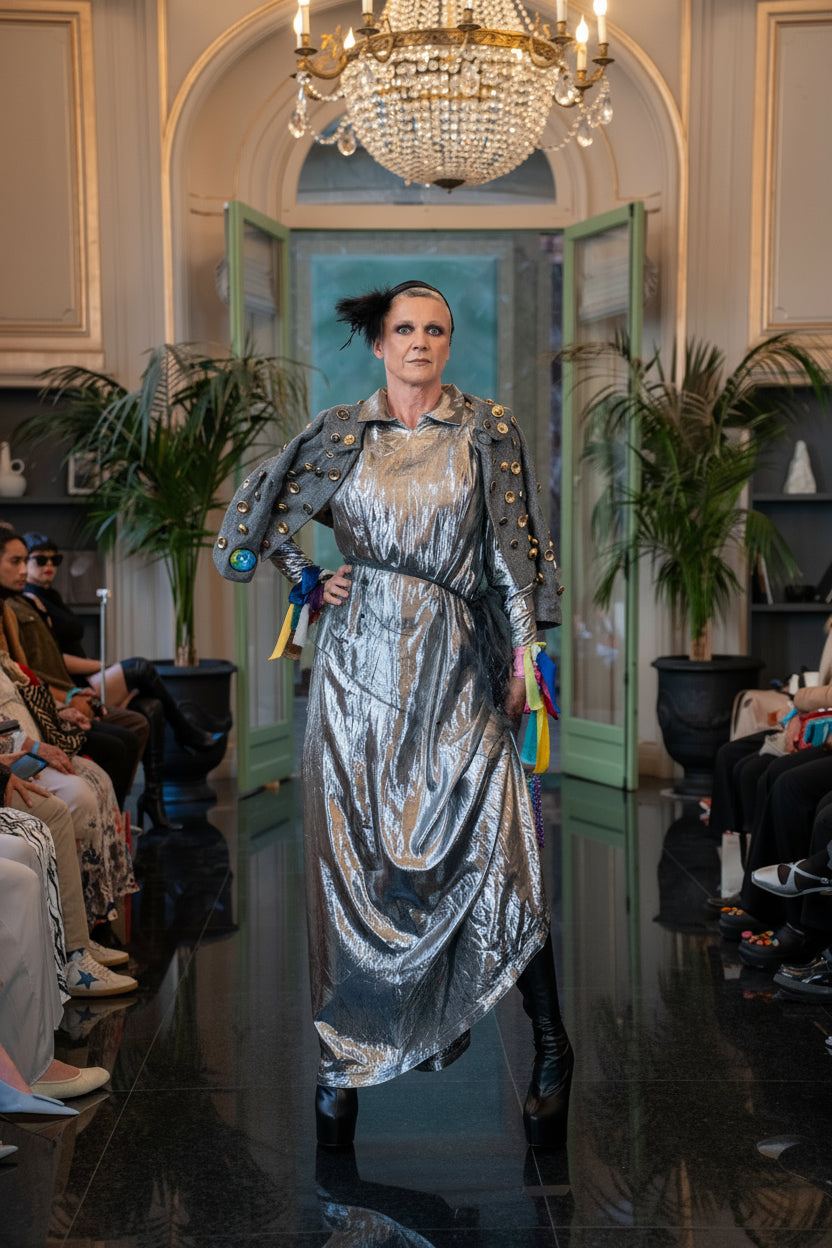 Silver glamour long dress - PAULINA'S FRIENDS