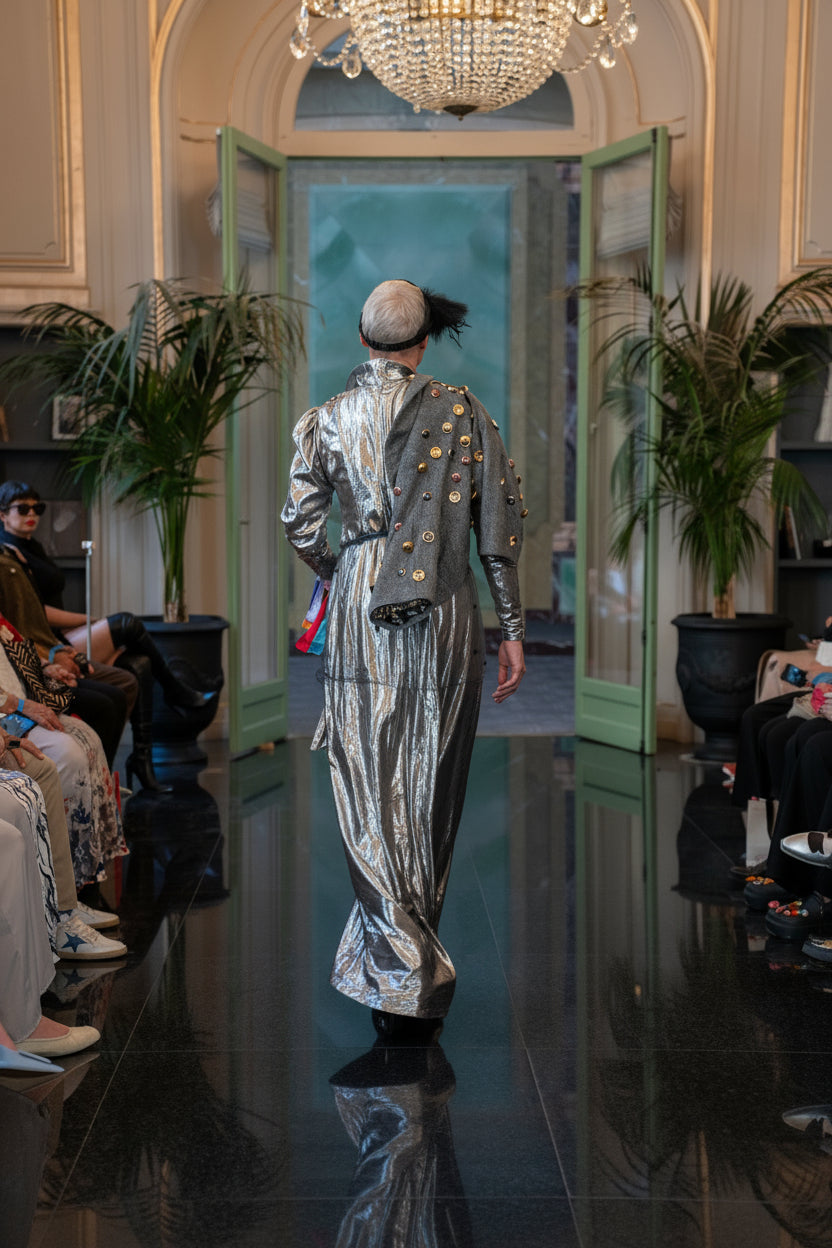 Silver glamour long dress - PAULINA'S FRIENDS