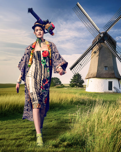 Original japanese raw silk kimono