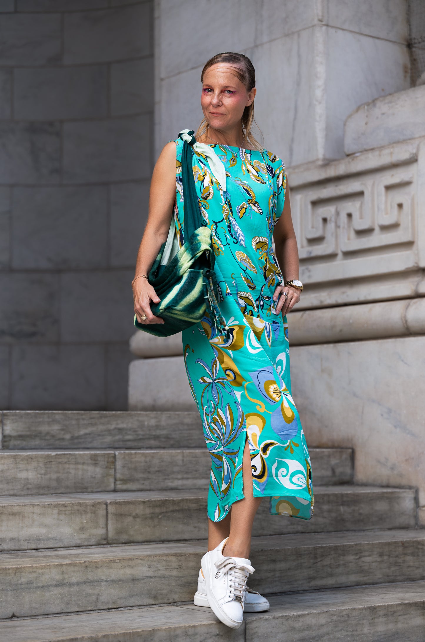Turquoise floral dress