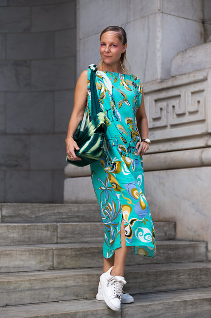 Turquoise floral dress