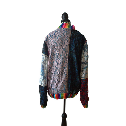 Lace Rainbow Bomber Jacket