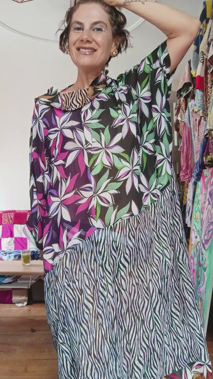 Zebra Flowers long dress