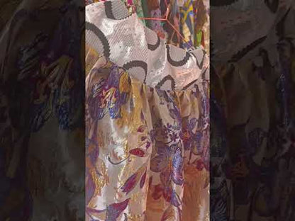 Flamboyant brocade long skirt