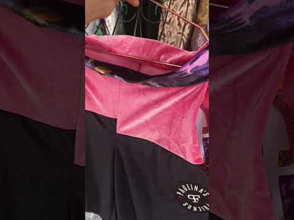 Pink black grey trousers