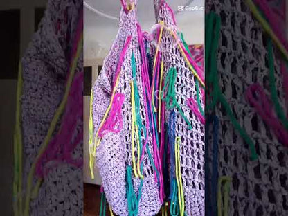 Oversized fringe tote bag
