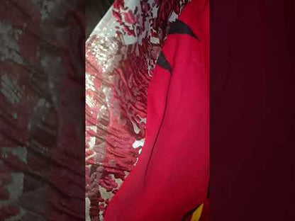 Red brocade kimono