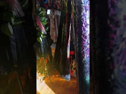 Transparent lace velvet trousers