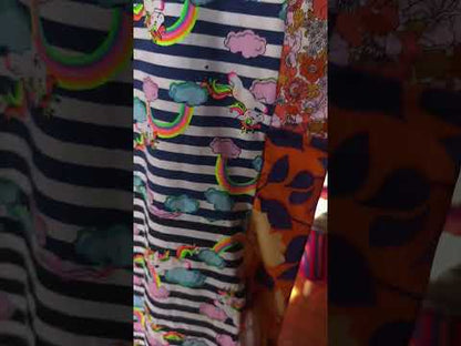 Rainbow pigs unicorns floral dress