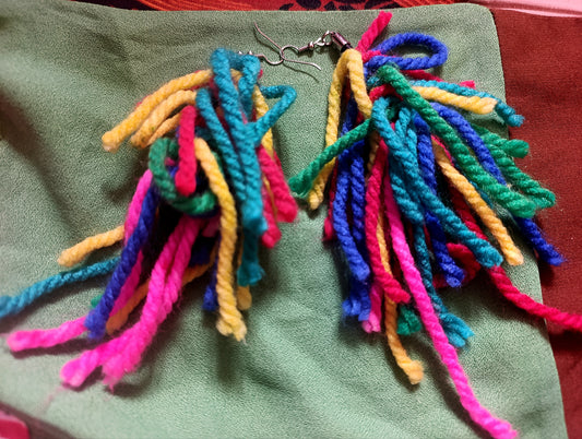 Funny yarn earings